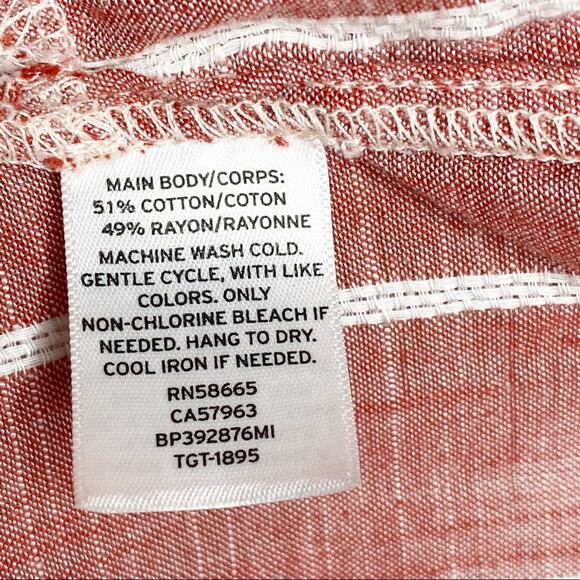 BP. Red Stripe Asymmetrical Peplum Summer Tank Top Small - Picture 6 of 8